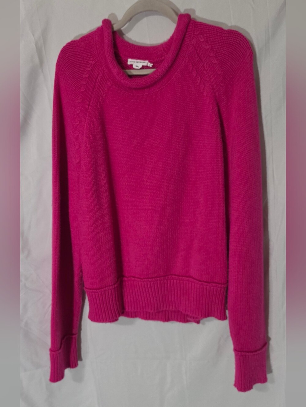 Good American Vibrant Fuchsia Crewneck Sweater